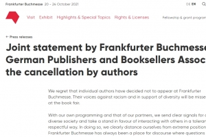Об&#039;єднання видавців та книгорозповсюджувачів підтримують Франкфуртський книжковий ярмарок після бойкоту